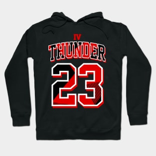 Thunder Red 4 Sneaker Art Black Hoodie